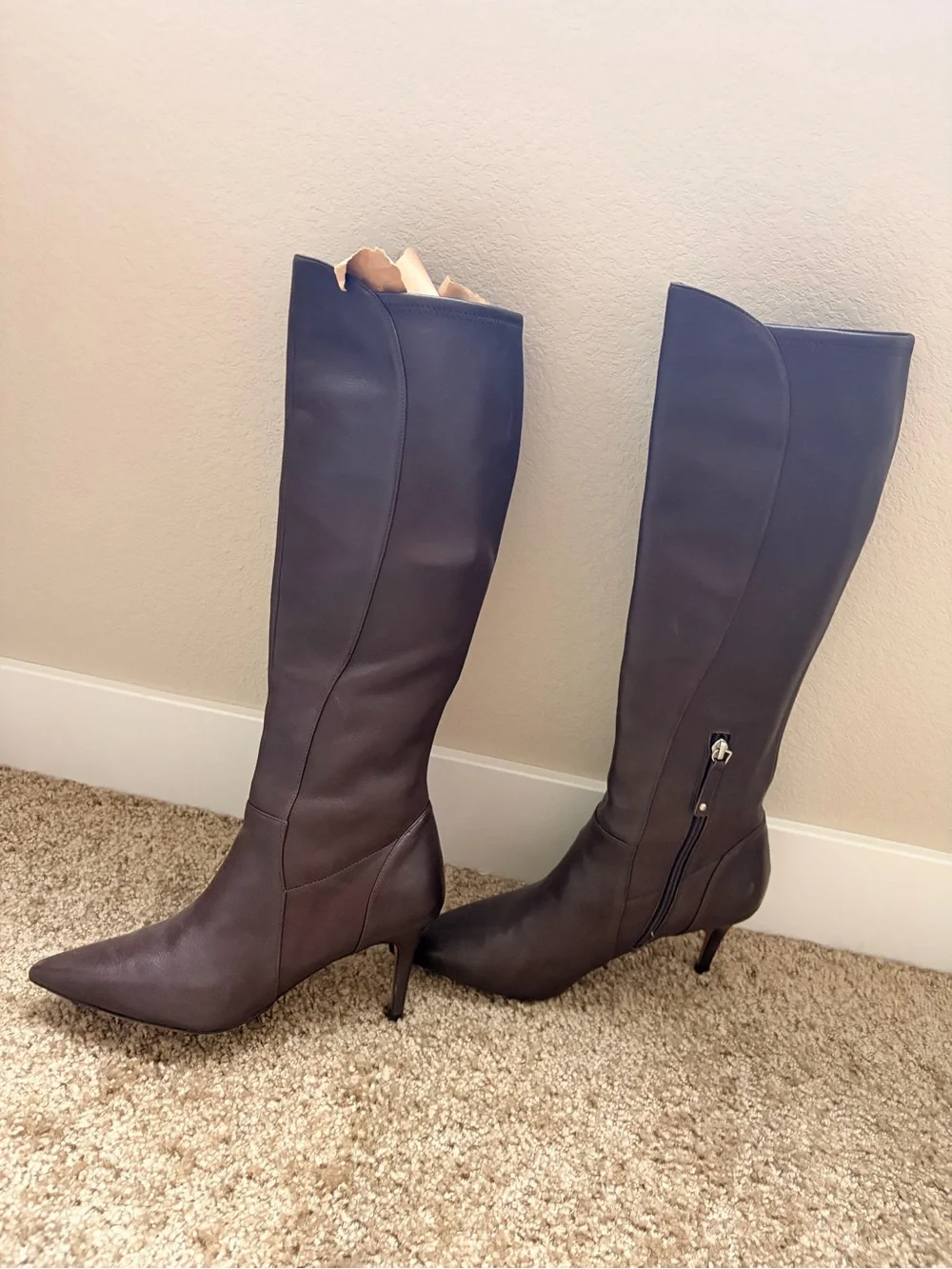 Pablo Pardo Tall Pointed Toe Leather- Dark Brown